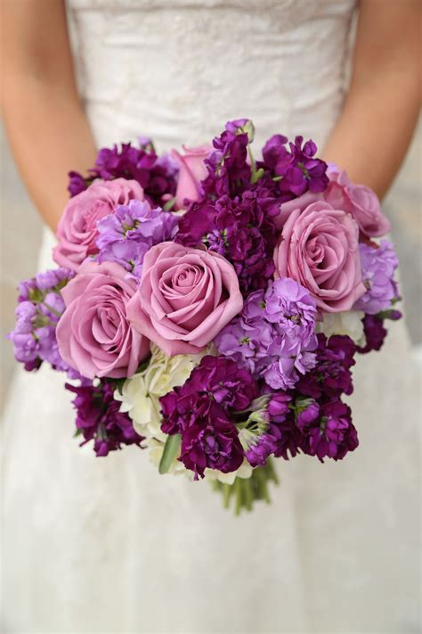 Purple Bridal Bouquet | Purple bridal bouquet, Bridal bouquet pink, Blush bridal bouquet