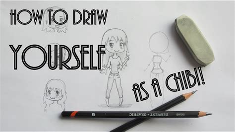 How to draw YOURSELF as a CHIBI character! ♥ // girls // different poses - YouTube