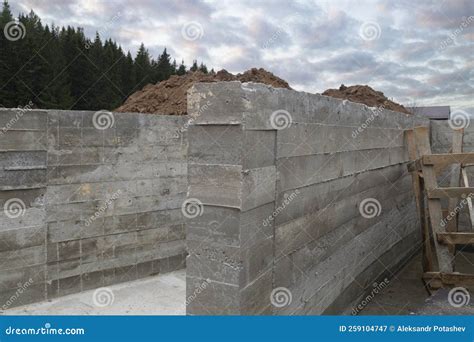 Concrete Foundation for the Construction of a House.Construction of ...