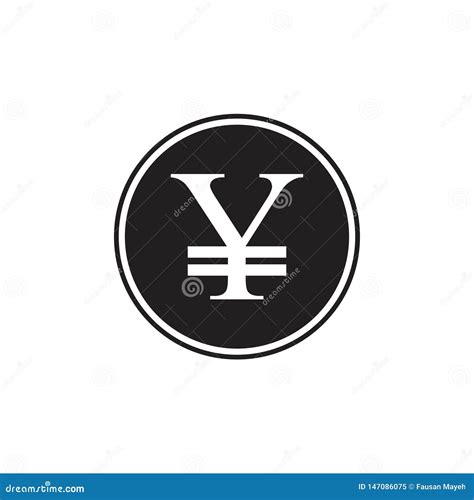 Logo Illustration, Japanese Yen Currency Symbol. Black Silhouette Japan ...