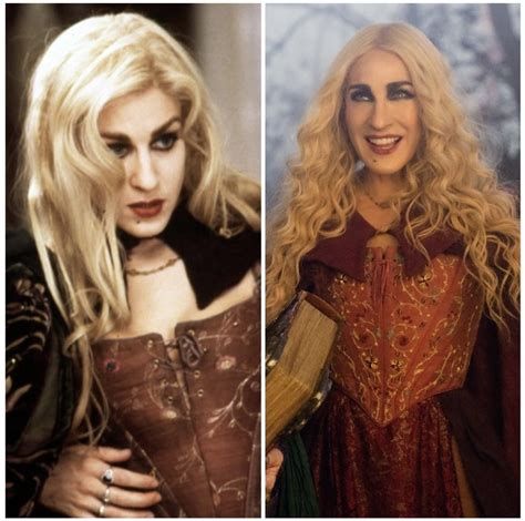 Sarah Jessica Parker as Sarah Sanderson | Compare Costumes in Hocus Pocus 2 to First Hocus Pocus ...