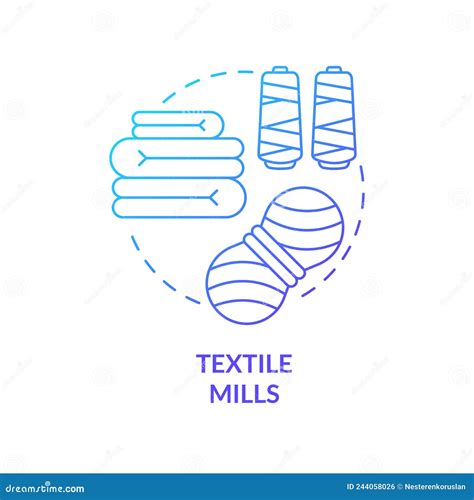 Textile Mills Blue Gradient Concept Icon Stock Vector - Illustration of ...