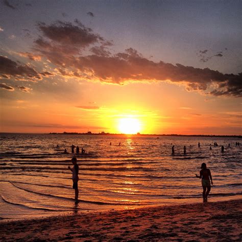 Port Melbourne beach at sunset...