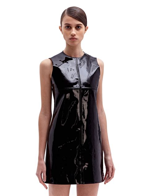 Lyst - Paco Rabanne Womens Patent Leather Sleeveless Dress in Black