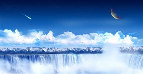 HD IPhone & Cute Desktop Wallpapers: Sky with Waterfalls