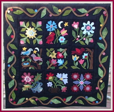 Karen's Quilts, Crows and Cardinals: Folk Art Melody on Quilters Show and Tell