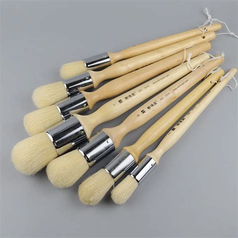 High Elasticity Oil Painting Bristle Hair Paint Brush Set Large Round Acrylic Painting Brush ...