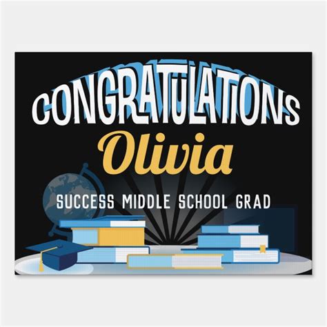 Congratulations Middle School Graduation Sign | Zazzle