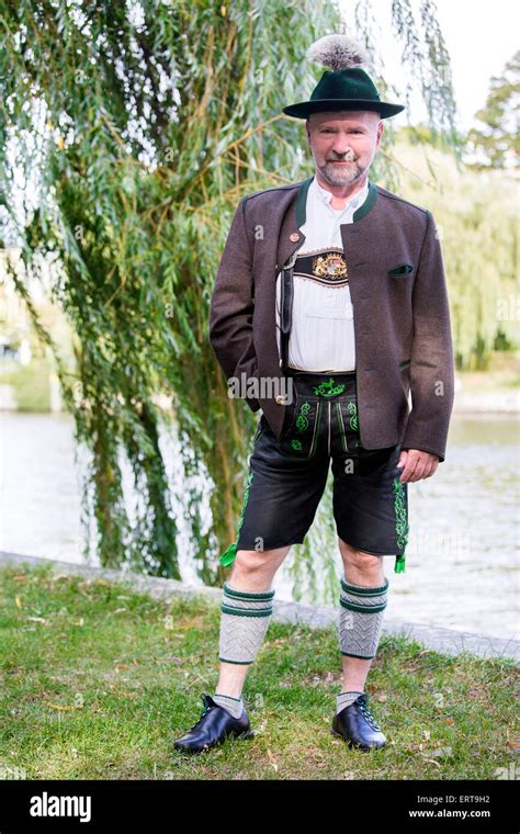 bavarian man in traditional clothing standing by the water Stock Photo - Alamy