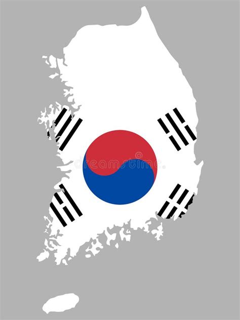 Flag Map Of South Korea Free Vector Maps Korea Map Map Vector Flag ...