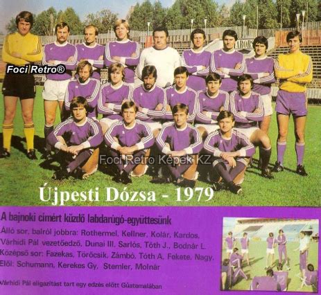 Ujpest Dozsa of Hungary team group in 1979.