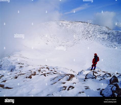 Jeju Island snow scene and climber Fall Stock Photo - Alamy