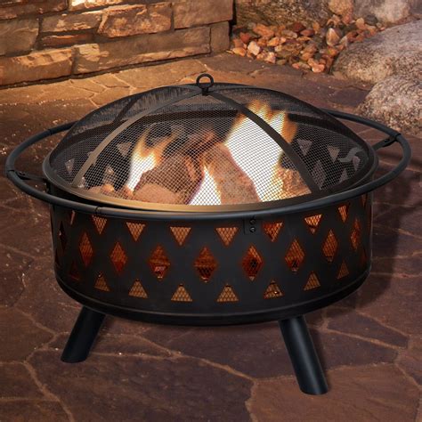 Fire Pit Set, Wood Burning Pit - Includes Screen, Cover and Log Poker ...