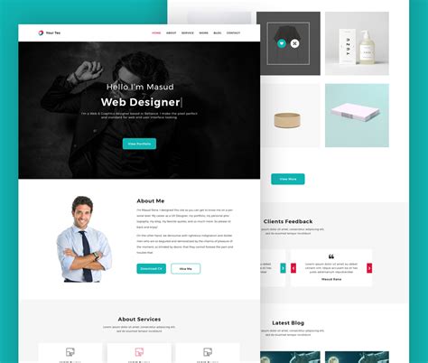 Web Designer Personal Portfolio Website Template PSD – Download PSD