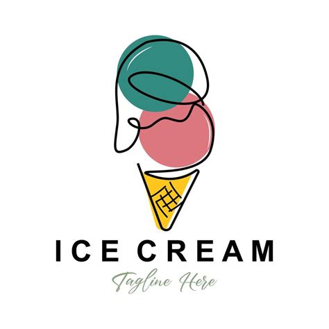 Ice Cream Logo Design, Fresh Sweet Soft Cold Food Illustration ...