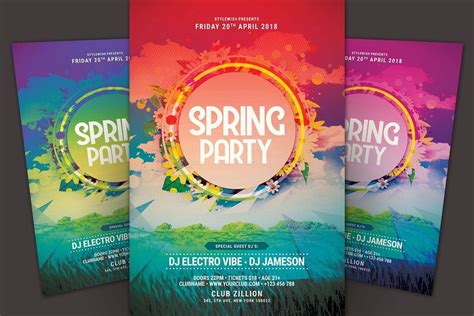 Spring Party Flyer Template #Party#Spring#Flyer#Templates Flyer Design Templates, Layout ...