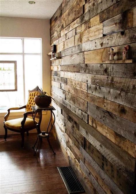 Rustic Pallet Wood Wall: - 30 Easy DIY Pallet Ideas for Your Next ...