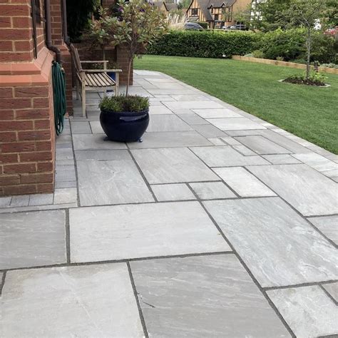 Kandla Grey Indian Sandstone Paving Slabs Patio Packs 22mm Cal. £22.22 ...