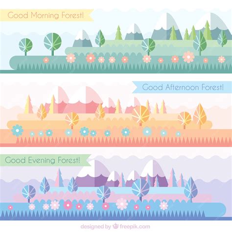 Premium Vector | Forest banners in flat design