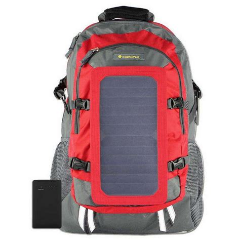 SolarGoPack Solar Backpack, 10k mAh battery, 7-Watt Solar Panel in Red-ECE-612-RED - The Home Depot
