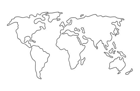 World Map Drawing Outline