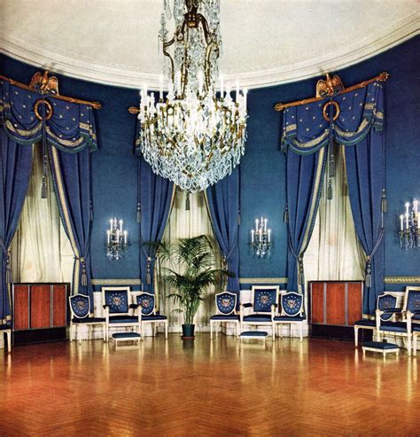 Inside the Blue Room of the White House in 1940, Washington D.C. | The White House | Pinterest