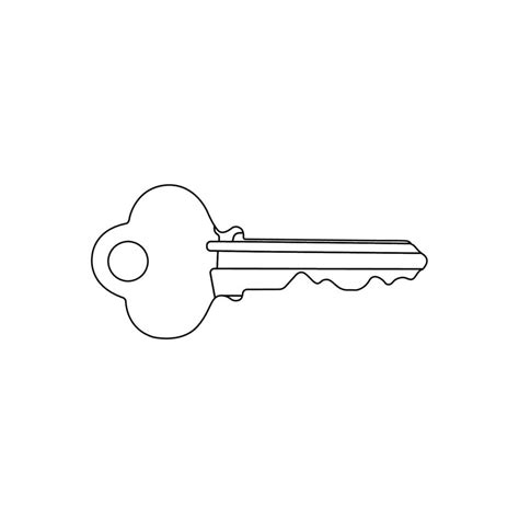 Key Outline Icon Illustration on Isolated White Background Suitable for Access, Password ...