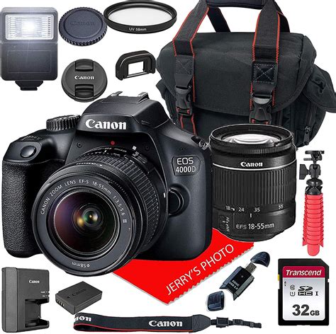 Canon EOS 4000D DSLR Camera w/Canon EF-S 18-55mm F/3.5-5.6 III Zoom ...