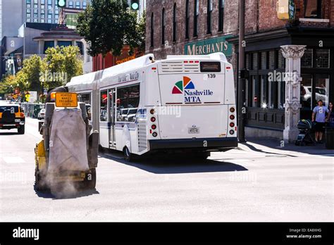 Nashville MTA bus in Midtown on it's route around the city Stock Photo ...