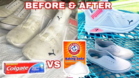 The best way to clean White Shoes/ Toothpaste Vs Baking Soda& Vinegar ...