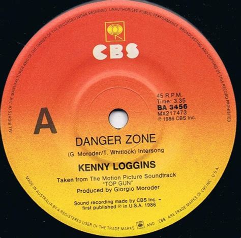 Kenny Loggins - Danger Zone (Vinyl, 7", 45 RPM, Single) | Discogs