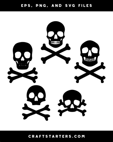 Skull and Crossbones Silhouette Clip Art