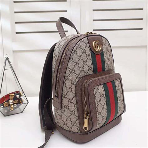 Gucci GG Unisex Ophidia GG Small Backpack-Brown - LULUX