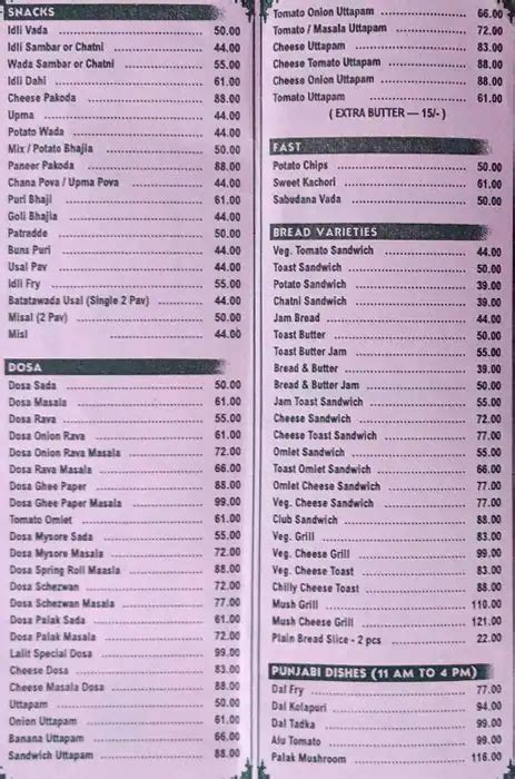 Lalit Menu, Menu for Lalit, Fort, Mumbai - Zomato