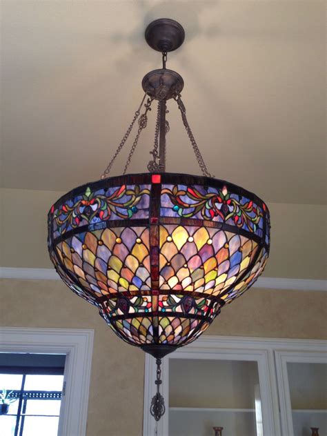 Stained Glass Chandelier | Stained glass chandelier, Stained glass ...