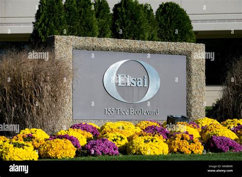 A logo sign outside of a facility occupied by Eisai Pharmaceuticals in ...