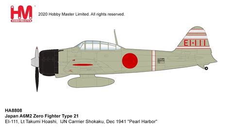 Japan A6M2 Zero Fighter Type 21 Pearl Harbor Lt. Takumi Hoashi IJN ...