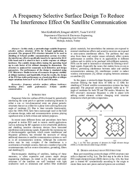 (PDF) A Frequency Selective Surface Design To Reduce The Interference Effect On Satellite ...