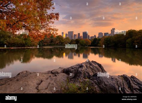 Central Park Sunset Stock Photo - Alamy