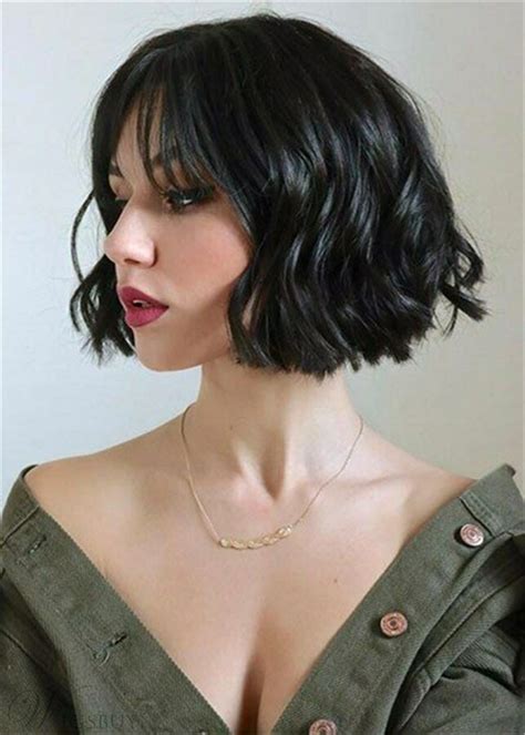 11+ Fine Beautiful Wavy Bob With Bangs Black Hairstyles