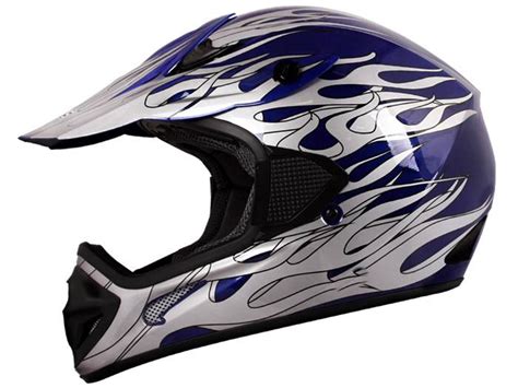 Blue Flame Dirt Bike ATV Motocross Adult Helmet MX Off-Road Gear ~S M L ...