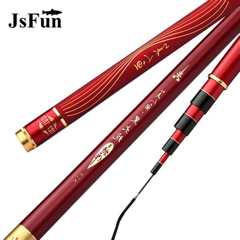 JSFUN 3.6 7.2M Super Hard Stream Fishing Rods High Carbon Fiber Telescopic Hand Pole Sea Fishing ...