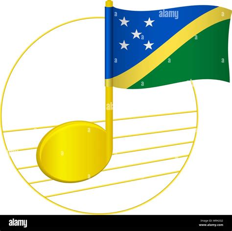 Solomon Islands flag and musical note. Music background. National flag ...