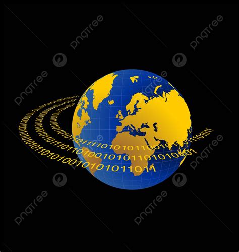 Illustration Of Data Stream Around Terra Planet Sphere Digital Ocean ...