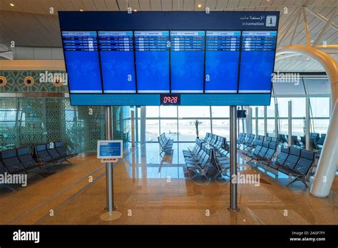 Departures board at the brand new Terminal 1 at the King Abdulaziz ...