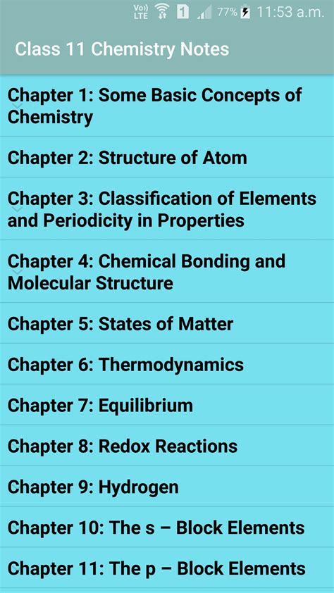 Class 11 Chemistry Notes APK for Android Download