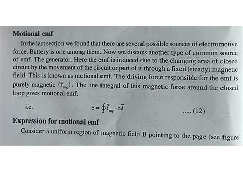 Motional emf - Bsc physics - Studocu