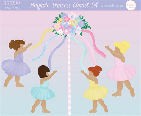 Maypole Dance Clipart Image