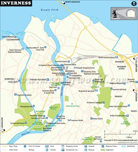 Inverness City Map, Scotland - UK