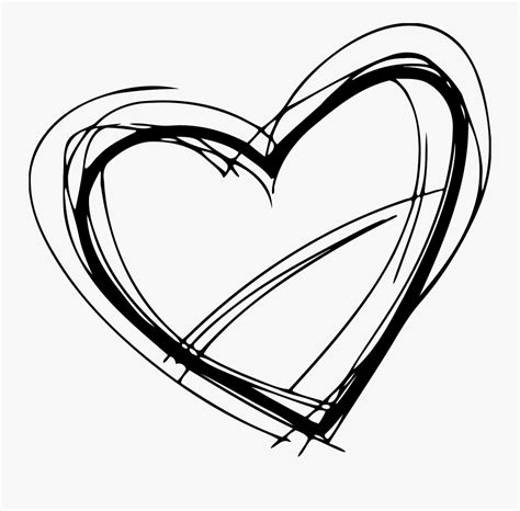 Sketched Heart - Black Heart Sketch Png , Free Transparent Clipart - ClipartKey